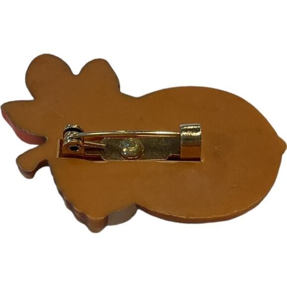 Vintage Hallmark Mouse Acorn Brooch Pin Fall Leaf Design 1978 - Picture 4 of 8